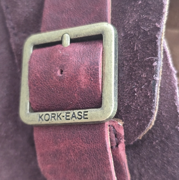 Kork-ease Deep Plum Leather Ankle Booties Size 8.5 Boho Weatern Fall - Picture 4 of 9